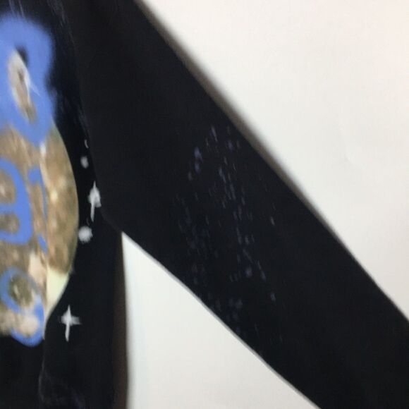 Ariana Grande Splatter Lollapalooza Crewneck black Sweatshirt Sz Small - Picture 11 of 16